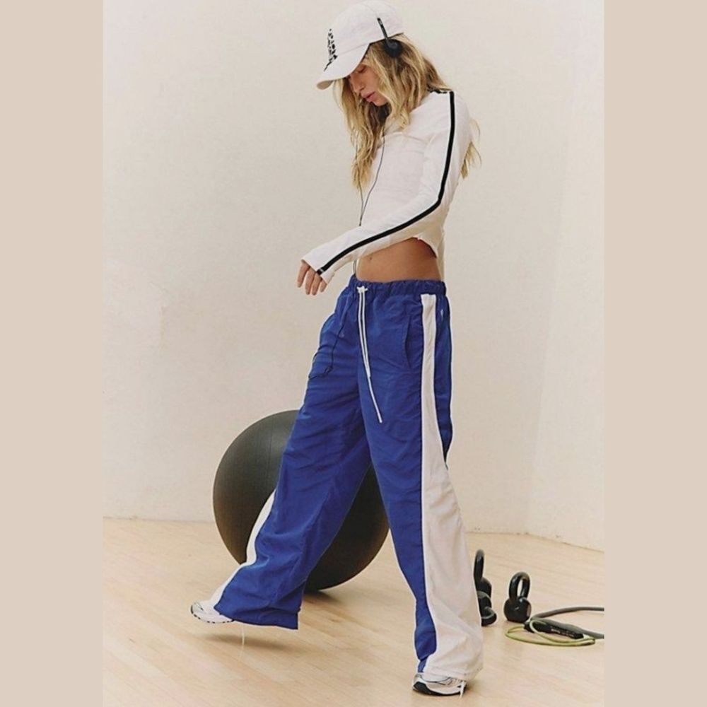 {Free People Movement} Retro Rider Pants in Blue/White Combo - LARGE